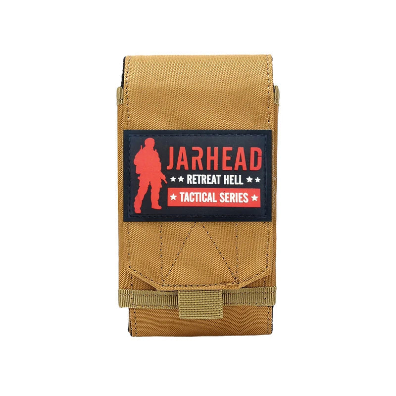 Outdoor Tactical Double MOLLE Cell Phone Pouch with Personalized Badge Belt EDC Pouch Holder Waist Accessories Mobile Phone Pack