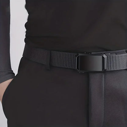 2026 New 1Pc Automatic Buckle Belt, Canvas Tactical Workwear Casual Outdoor Military Training Pants Belt For Men