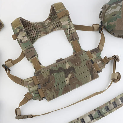 K Style Tactical Modular Chest Rig, Scalable MOLLE Front Panel Harness for Outdoor Hunting, Airsoft and Training