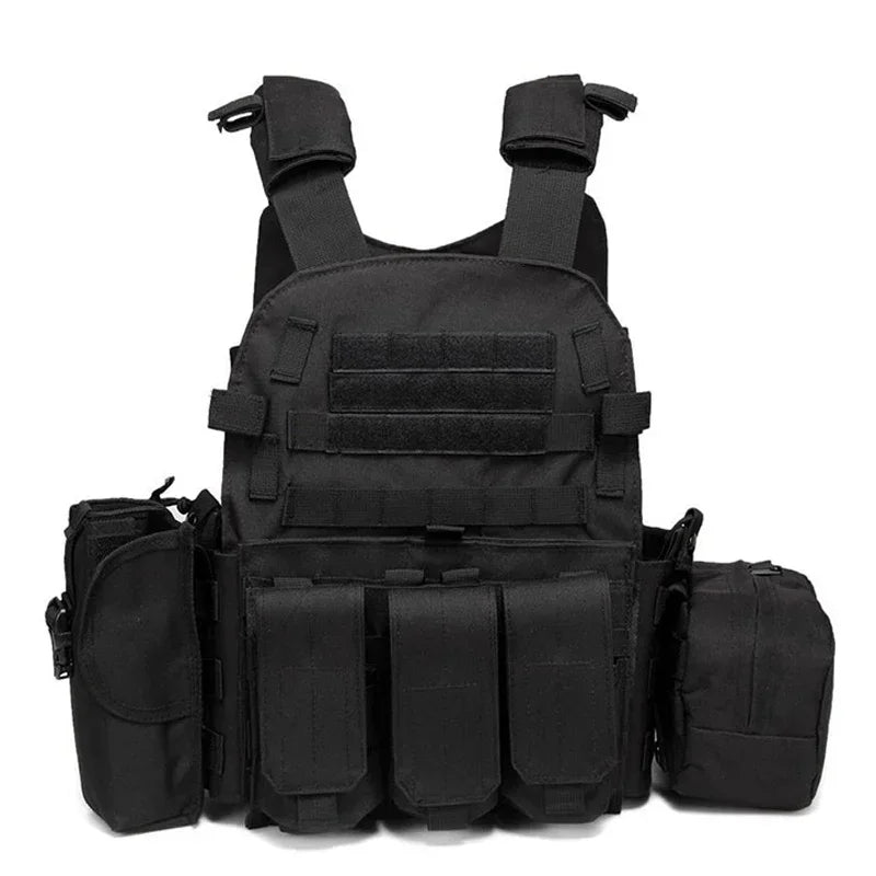 V E6094 Military Tactical Vest Body Armor Combat Army CS Gear Hunting Plate Carrier Airsoft Accessories Wargame Pouch Molle Vest