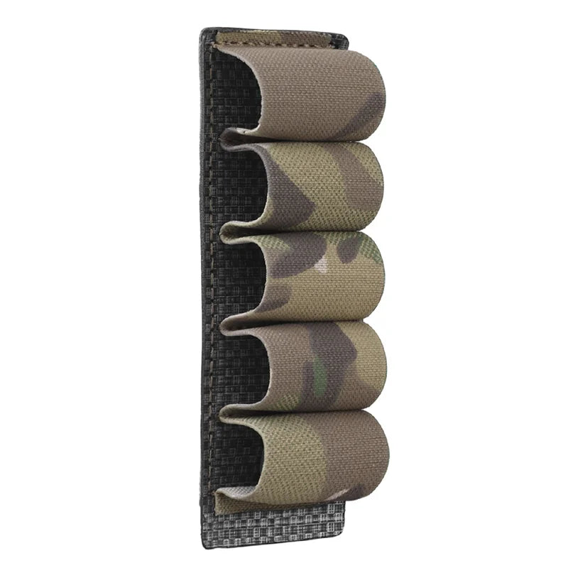 5 Round 12GA Shotgun Shell Pouch Ammo Pouch MOLLE Panel Hunting Gun Carrier Holder Bullet Cartridge Accessories