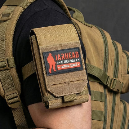 Tactical Laser Phone Pouch With Patche Molle Waist Pack Universal Accessories Pack EDC Hiking Hunting Camping Phone Bag