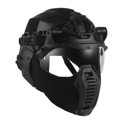 Tactical Full Protection Wendy 3.0 Helmet with Half Face Mask Mouthguard/Flip Goggles/Ear Cover Hunting Airsoft Training Gear