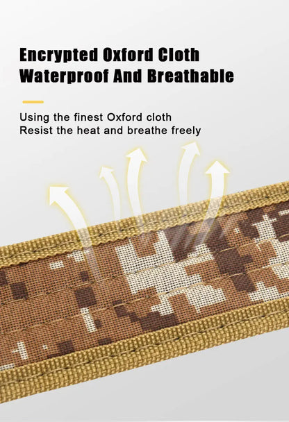 New Style Men's Quick-Release Tactical Belt - Outdoor Camouflage Nylon Wide Waist Belt for Mountaineering, Hiking, Work, Fishing