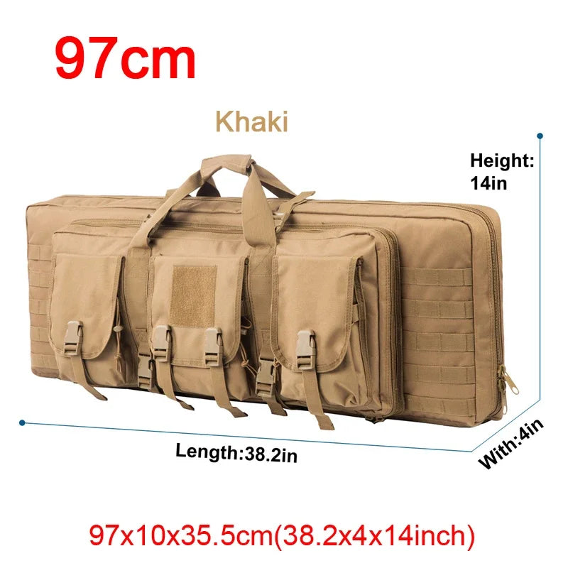 LQARMY 81 97 106 122cm Tactical Gun Bag Double Rifle Case  Molle Rifle Bag Sniper Airsoft Gun Case Backpack Hunting Gun Holster