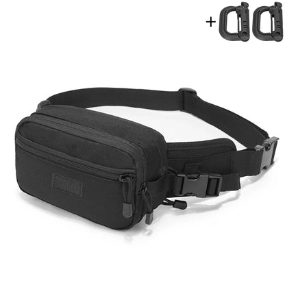 Portable hidden waist bag with widened adjustable waistband, high-strength quick release buckle, layered storage
