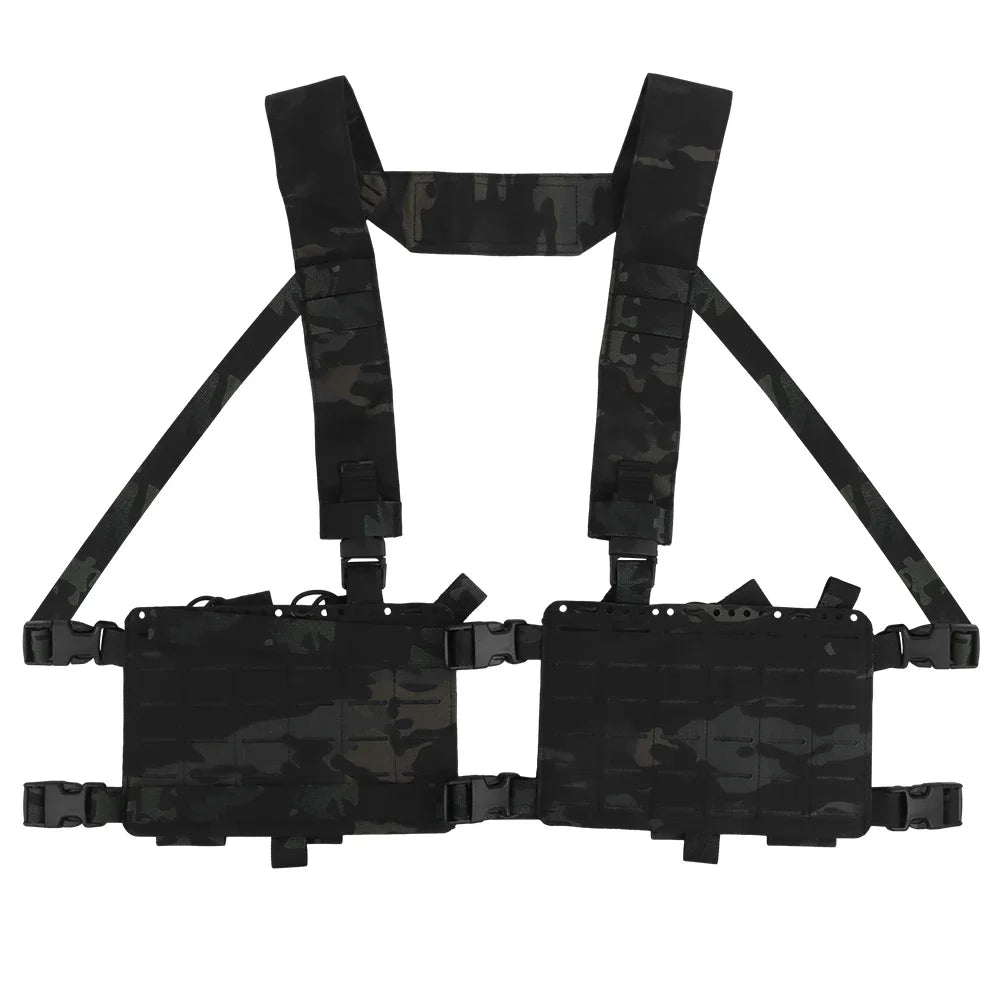 Tactical 34 Alpha Chest Rig SS Style MOLLE System Hunting Chest Vest Carrier (LBV) with Expansion Backpack Alpha Kit Utility Bag