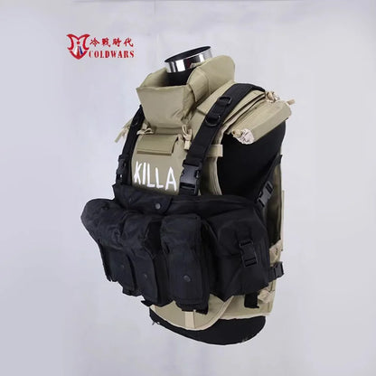 Russian Tactical Combat Set 6B13 Vest and MASKA Helmet and Chest Rig Bag Killa Tactical Training Vest Helmet Cosplay Props Gear
