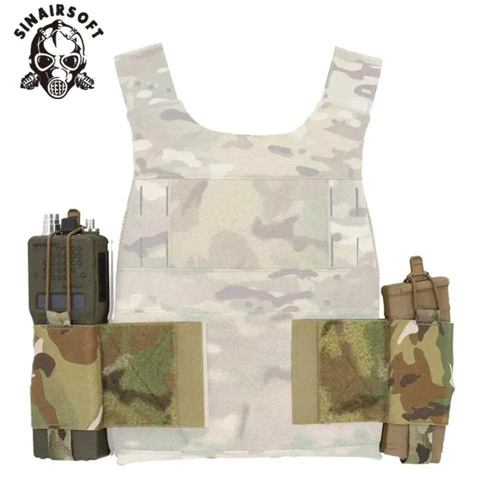 Tactical Elastic MBITR Radio Holder Wingman Pouch AR M4 5.56 Magazine Storage Shock Cord Retension Hunting Vest Accessories