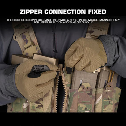 Tactical Chest Rig Zipper Connection Molle System Hunting Vest With M4 AR Magazine Pouch SF Chest Rig Vest Equipment