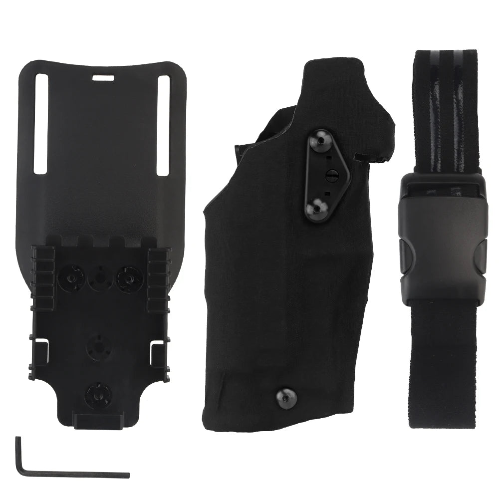 Tactical Pistol Holster for Glock 17/19 with X300/X300U Flashlight Airsoft -832 ALS Quick Release Leggings Holster