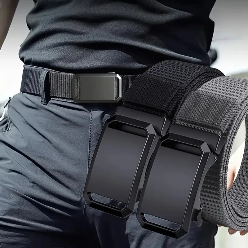 2026 New 1Pc Automatic Buckle Belt, Canvas Tactical Workwear Casual Outdoor Military Training Pants Belt For Men