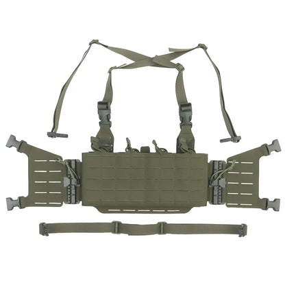 Tactical Chest Rig Molle Militar Hunting Quick Release Vest with Quadruple 5.56/7.62 Mag Pouch Airsoft Shooting Gear