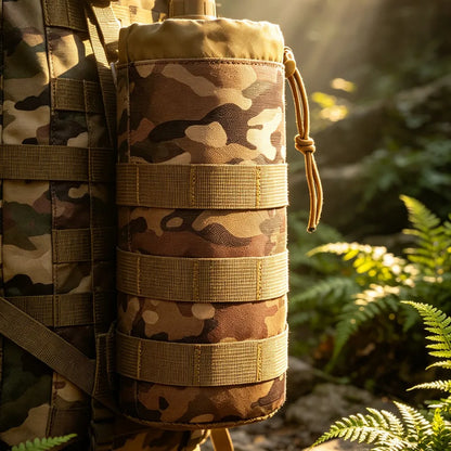 Tactical MOLLE Water Bottle Pouch 600D Nylon Drawstring Water Bottle Holder Bag for Outdoor Hiking Camping
