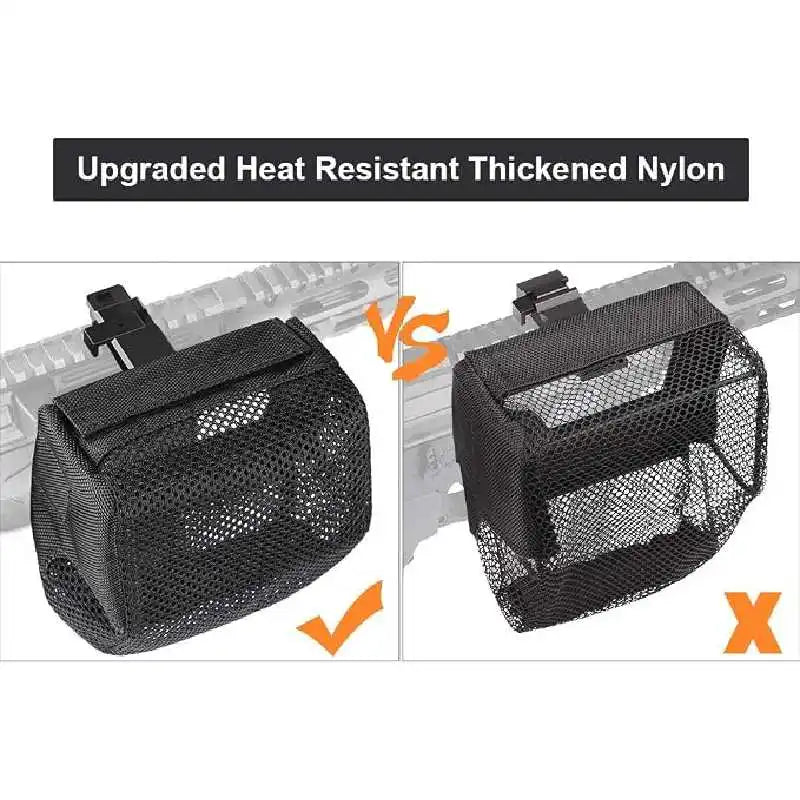 Heat Resistant Brass Catcher for AR Thickened Nylon Cartridge Casing Shell Catcher Net with Quick Release Zipper, Picatinny Rail Mounts - Holds 100+ Casings