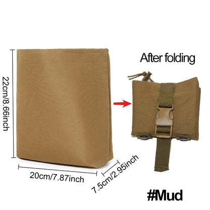 Compact MOLLE Dump Bags Heavy-Duty 600D Nylon Collapsible Pouches Hunting Adjustable Waist Strap Bags Tactical Gear Range