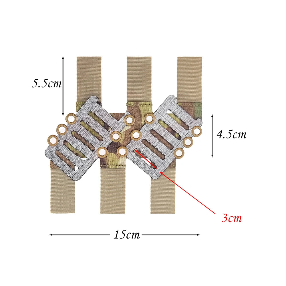 Tactical Waist Dual-Row 40 ° Angled MOLLE Bevel Adapter Plate Belt Accessory