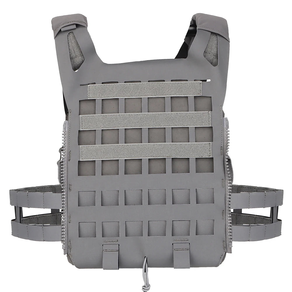 Wosport SPC Plate Carrier Lightweight MOLLE Vest Laser Cut Quick Release Shoulder Buckle Hook-and-Loop Rear Zipper for Airsoft