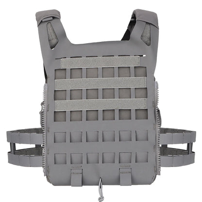 Wosport SPC Plate Carrier Lightweight MOLLE Vest Laser Cut Quick Release Shoulder Buckle Hook-and-Loop Rear Zipper for Airsoft
