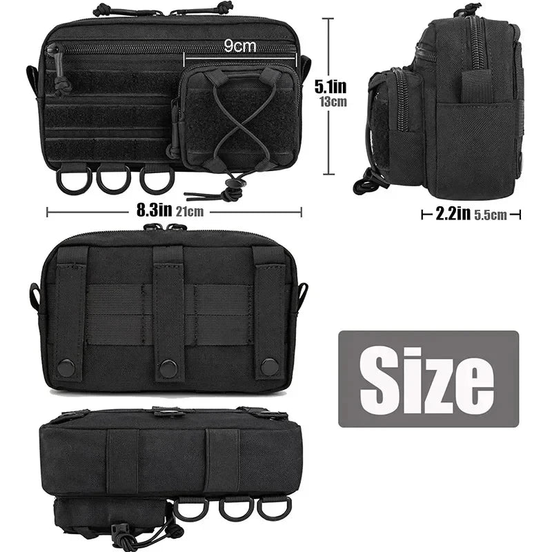 Molle Tactical Waist Bag Men Multifunctional Fanny Pack Outdoor Hip Belt Bag Portable Phone Pouch for Camping Climbing Hiking