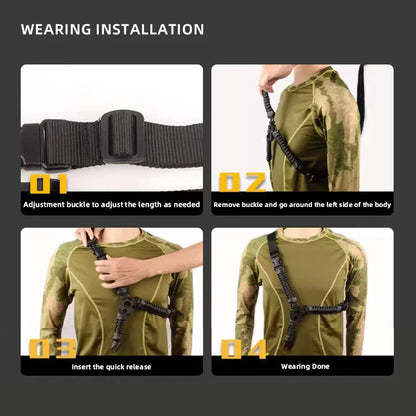 Nylon Webbing Multiuse Durable Rifles Sling Tactic Single Point Gun Shoulder Strap Quickly Adjust Length