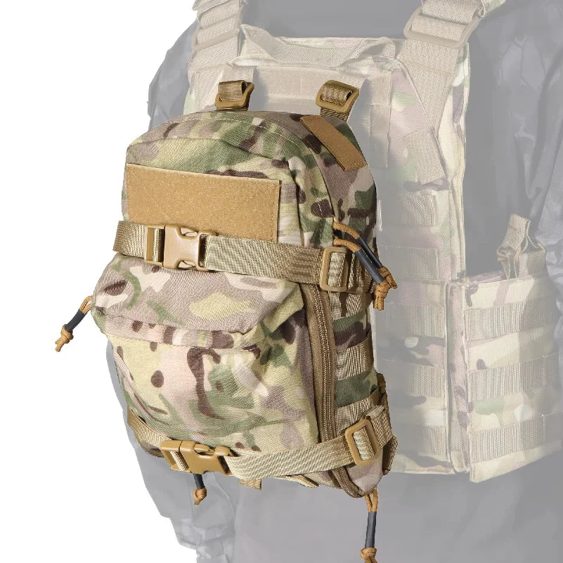 Tactical Hydration Pack Mini Back Panel Water Bag Nylon Molle Pouch Hunting Lightweight Vest Hose Accessories Zipper Backpack