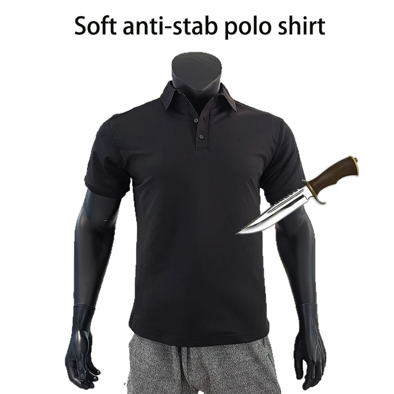 SGS Level 5 Self-defense Soft Stab-proof Business Polo Shirt Concealable Anti-striking Tactical Survival Protection