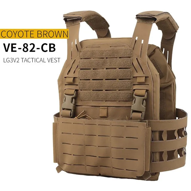 WOSPORT Tactical Outdoor Protective Mounted Vest LG3V2 6094 Thickened Shoulder Pads Laser MOLLE Cutting Hunting Vest