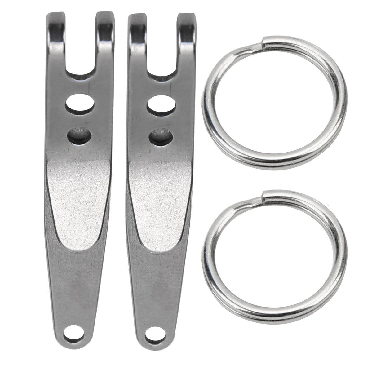 2Pc Outdoor Belt Clip Stainless Steel Suspension Pocket Clip Key Holder with Keychain Mini Suspension Clips Keychain Pocket Clip