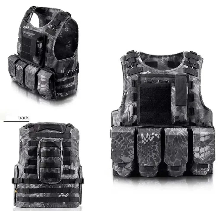 Adjustable Molle Tactical Vest Security Combat Body Vests Security Hunting Clothes Outdoor CS Game Airsoft Training Jacket