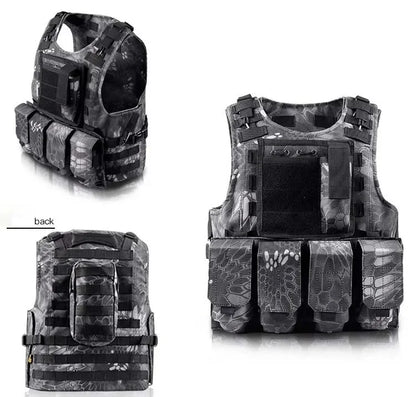 Adjustable Molle Tactical Vest Security Combat Body Vests Security Hunting Clothes Outdoor CS Game Airsoft Training Jacket