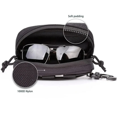 Outdoor Hunting Sunglasses Case Molle Durable Goggles Tactical Bag Sunglasses Storage Case Nylon Hard Glasses