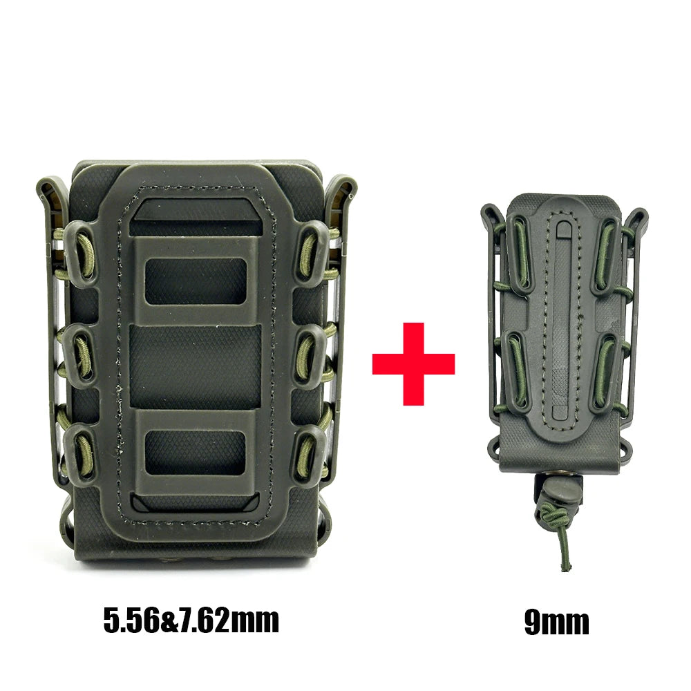 NEW Tactical 5.56mm & 7.62mm Magazine Pouch 9mm Pistol Molle Mag Pouch Soft Shell Mag Pouch