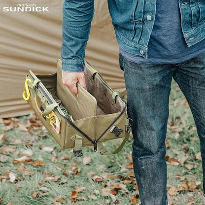Outdoor Camping Tool Storage Bag Water‑Resistant Multi‑Compartment Hand‑shoulder Bag for Camping Hammer Stake Sundries Organizer