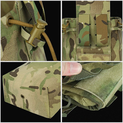 Tactical Foldable Recycling Bag Dump Pouch MOLLE Drop Pouch durable Mini  Magazine Utility Pouch
