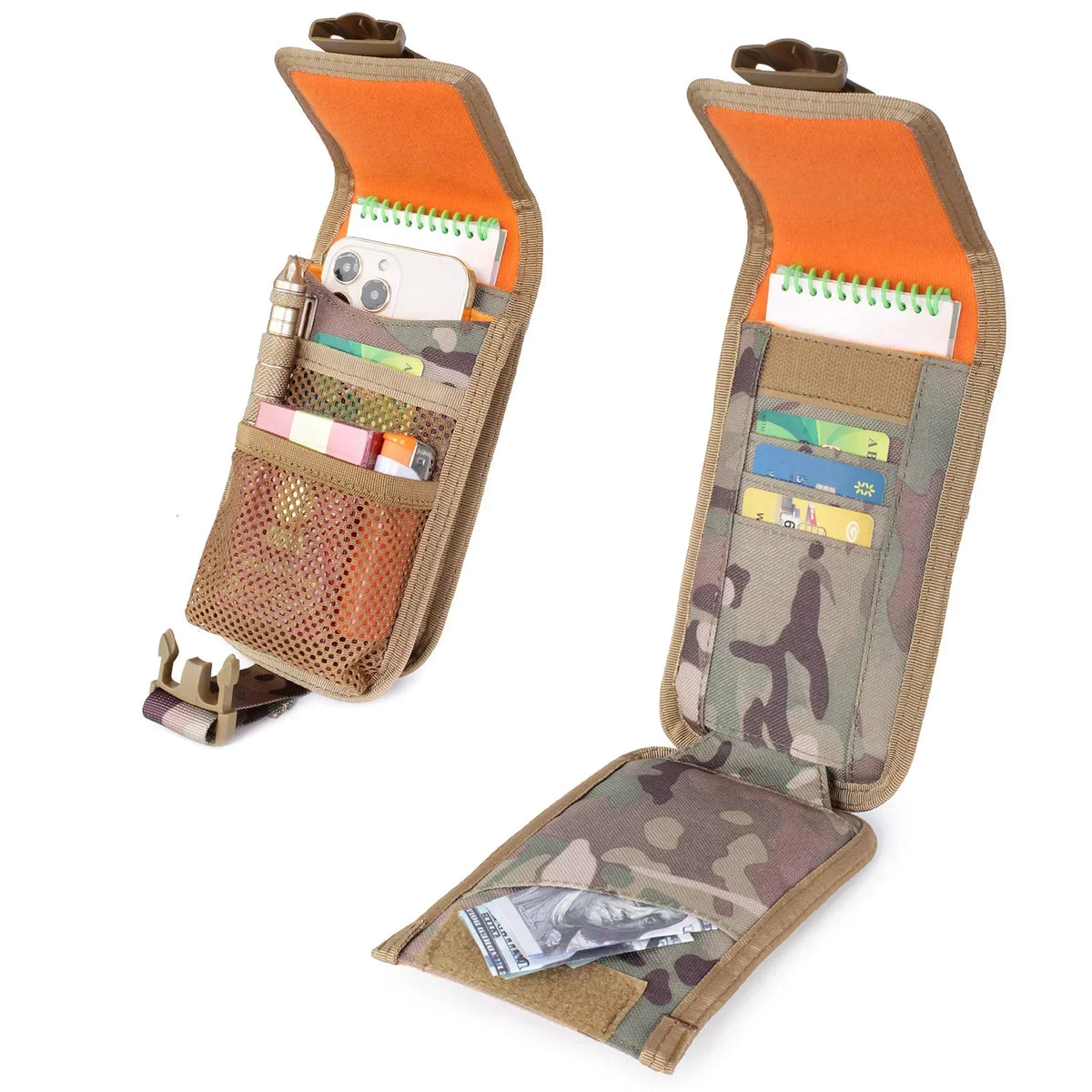 Molle Double-layer Phone Pouch Compass Card Holder Wallet Outdoor Camping Hiking Hunting Accessories EDC Tool Waist Pack Bag
