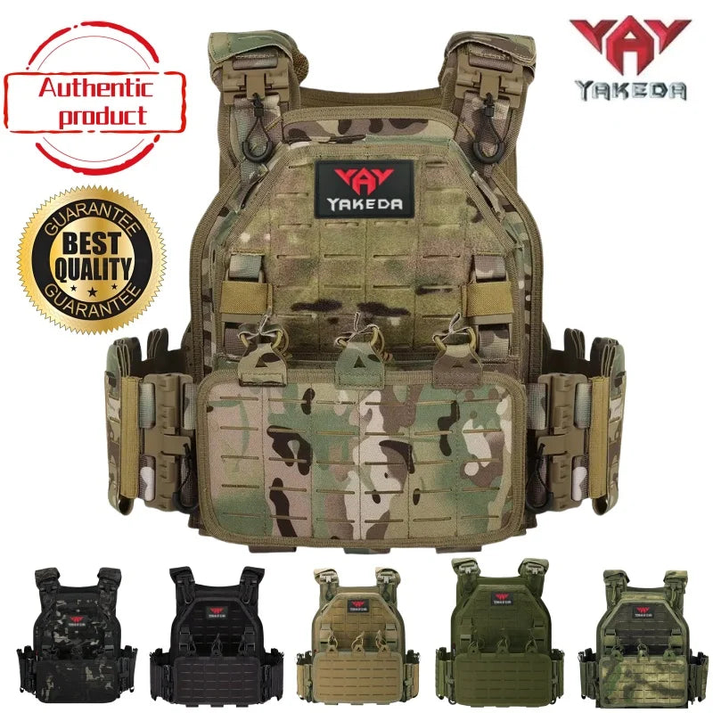 YAKEDA Tactical Vest 6094 Fast Detachable Light Laser Cut Outdoor Hunting Black Gear Carry Vest of High Quality