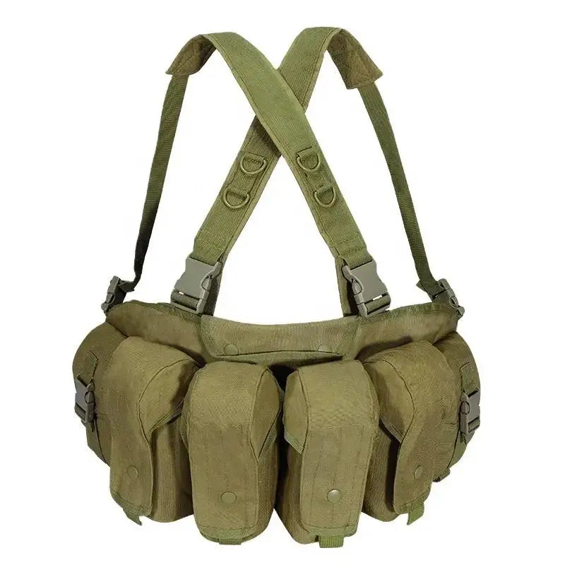 Yakeda Tactical Chest Rig  Tactical Molle 6 Magazine Pouches Lightweight Outdoor Hunting Training Tactical Vest Chest Rig