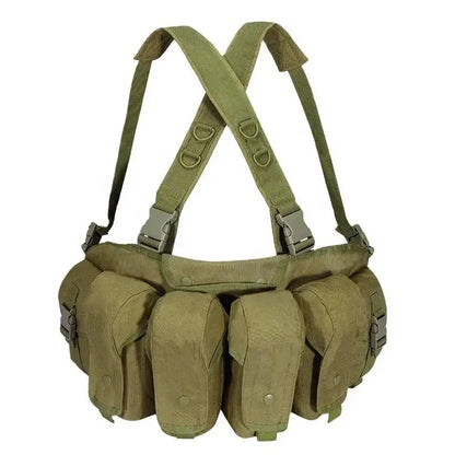 Yakeda Tactical Chest Rig  Tactical Molle 6 Magazine Pouches Lightweight Outdoor Hunting Training Tactical Vest Chest Rig
