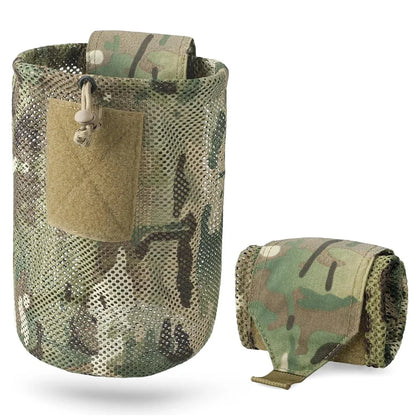 Tactical Molle Dump Pouch Outdoor Roll-Up Drawstring Magazine Utility Folding Waist Bag Mesh Foldable Sport Hunting EDC Pocket