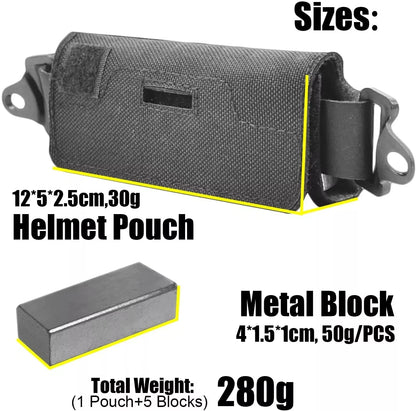 Helmet Counterbalance Weight Bag with 5 Counter Blocks, Tactical Balancing Accessories for FAST Helmet Outdoor Sports