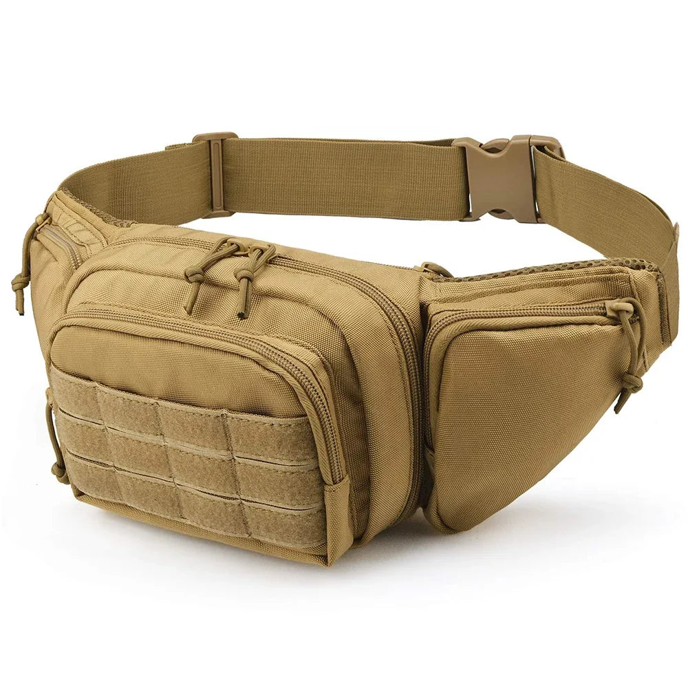 Tactical Fanny Pack Gun Holster Concealed Carry Pistol Waist Bag Molle EDC Pouch for Running Hiking Cycling Camping Outdoor Bag