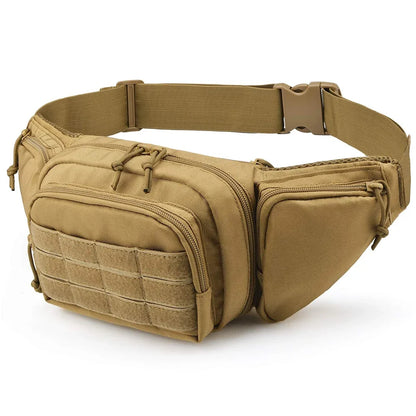 Tactical Fanny Pack Gun Holster Concealed Carry Pistol Waist Bag Molle EDC Pouch for Running Hiking Cycling Camping Outdoor Bag