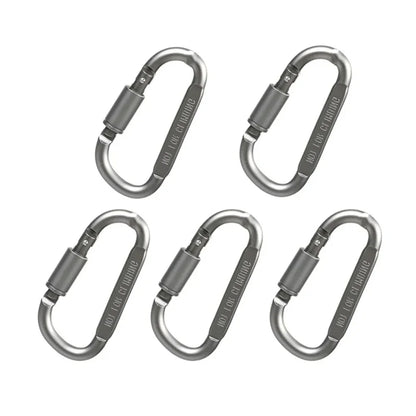 5pcs Carabiner With Lock Set Aluminium Alloy Tourist Hooks Fishing Carbin Buckle Caribiner Clip Key Holder Keychain Camping Tool
