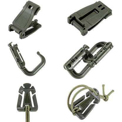 30pcs Attachments for Molle Bag Backpack Vest Belt D-Ring Locking Gear Clip Web Dominator Elastic Strings