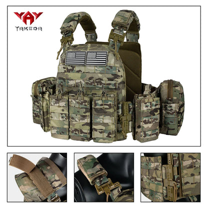 YAKEDA Shoulder and Waist Quick Release Hunting Adventure Vest Expandable System Wear-Resistant and Tear Resistant Material