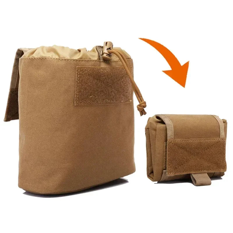 Foldable Molle Magazine Dump Drop Pouch Ammo Mag Holder Folding Outdoor Camping Hiking Hunting Accessories EDC Tool Waist Bag