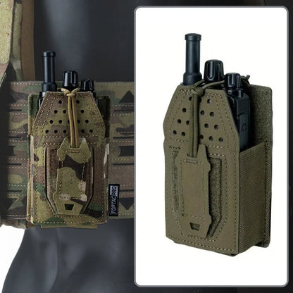 Tactical Radio Pouch Hunting Walkie Talkie Holder Open-Top Interphone Hanging Bag Molle Nylon Magazine Pouch