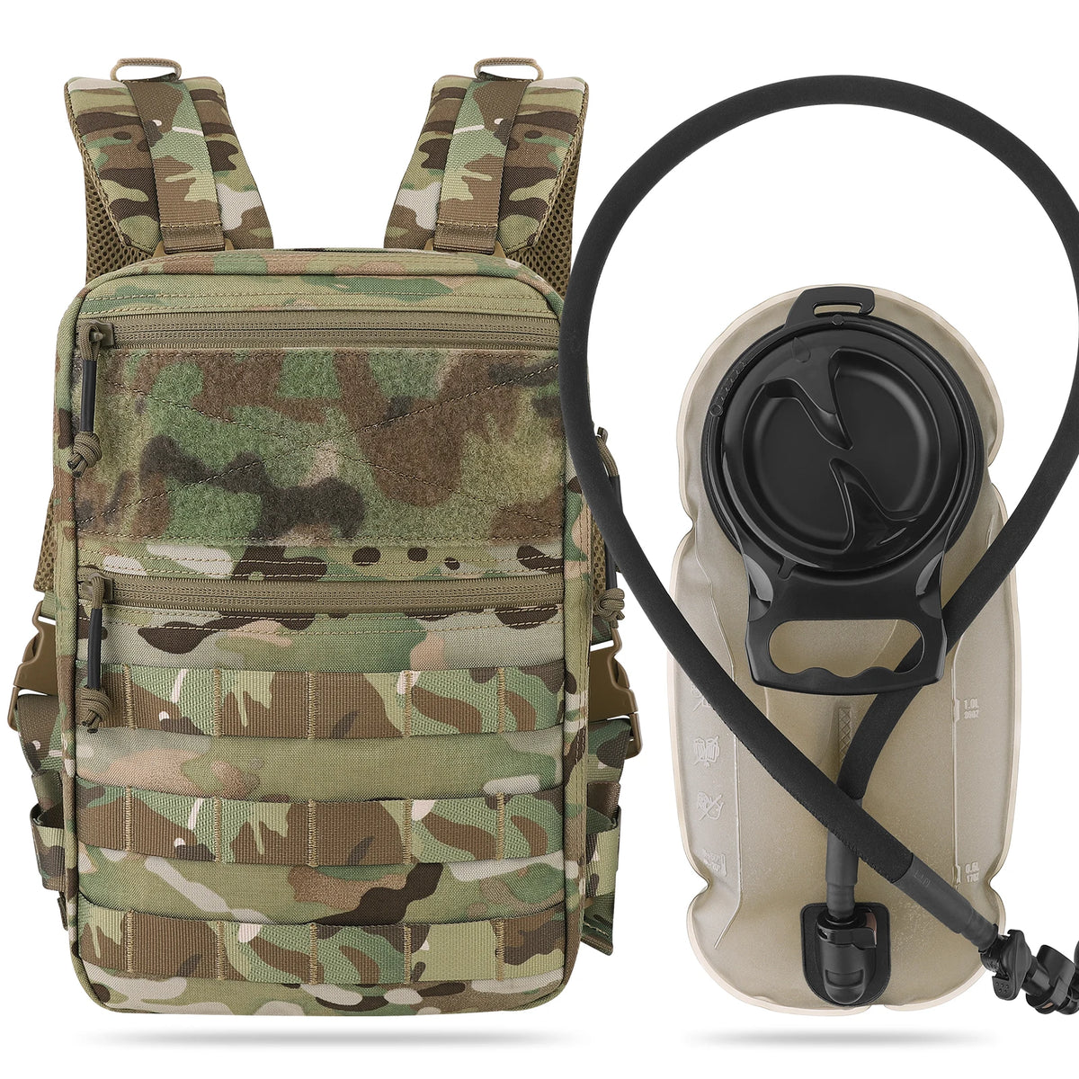 KRYDEX Tactical Hydration Pack 1.5L 50oz Water Bladder Carrier MOLLE for Vest Hydro Backpack Outdoor Travel Camping Accessories