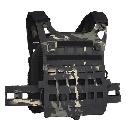 Wosport SPC Plate Carrier Lightweight MOLLE Vest Laser Cut Quick Release Shoulder Buckle Hook-and-Loop Rear Zipper for Airsoft